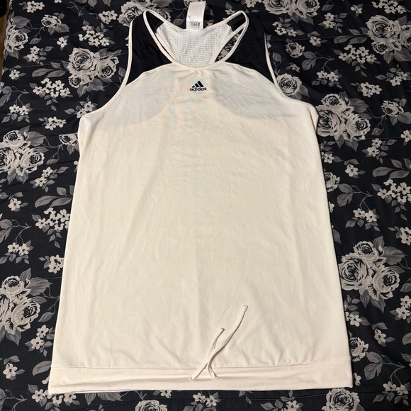 adidas Tops - Adidas Women’s White and Black Razorback Tank Top SZ L